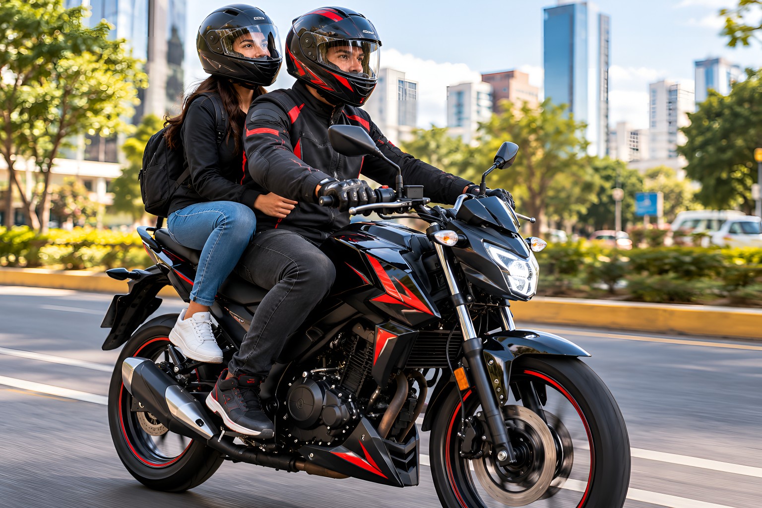 Viaje de pasajeros en moto